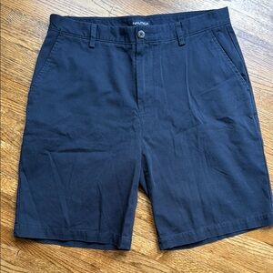 Nautica Men's Dark Blue Flat Front Shorts